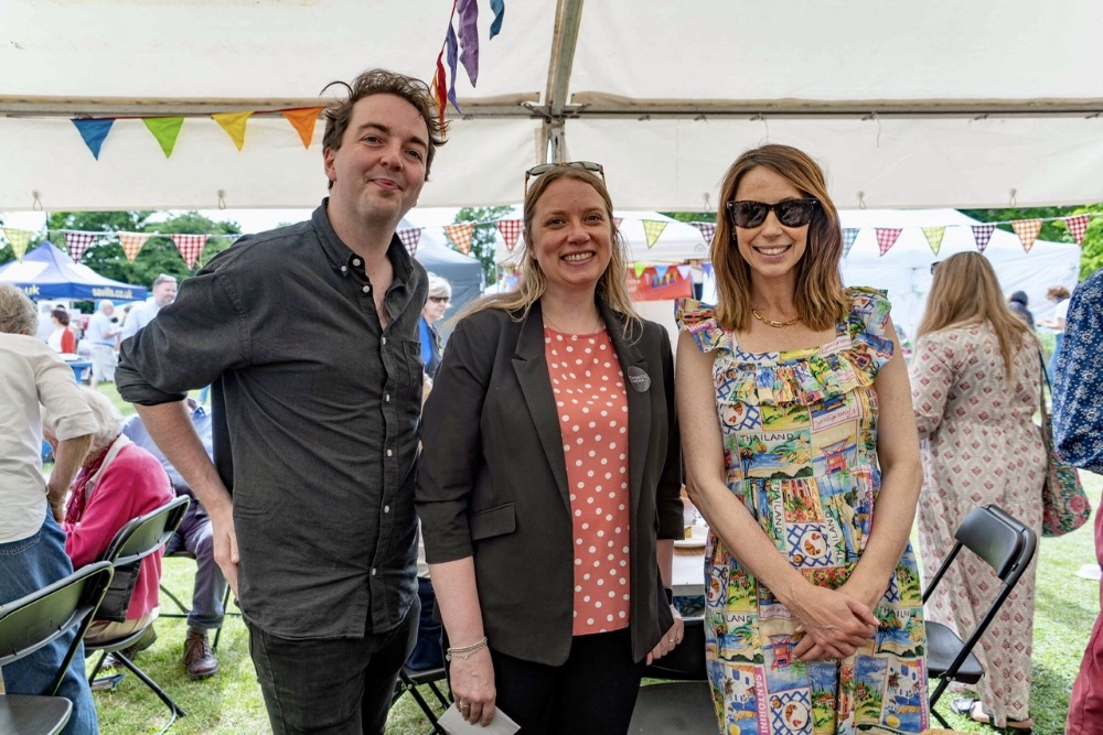The Chiswick Cinema sponsored the Jubilee Cake Competition in 2022. Chris Parker and Kathryn Smith are seen here with Alex Smith of The One Show, who judged the cakes. This year, they