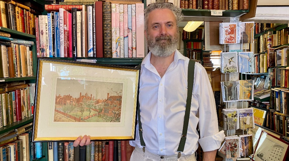Stephen Foster with the Bedford Park 150th Anniversary Quiz prize - click image to read more.