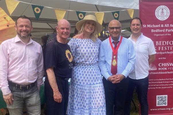 The Mayor of Ealing and local councillors with Nicki Chapman and Torin Douglas, Green Days MC